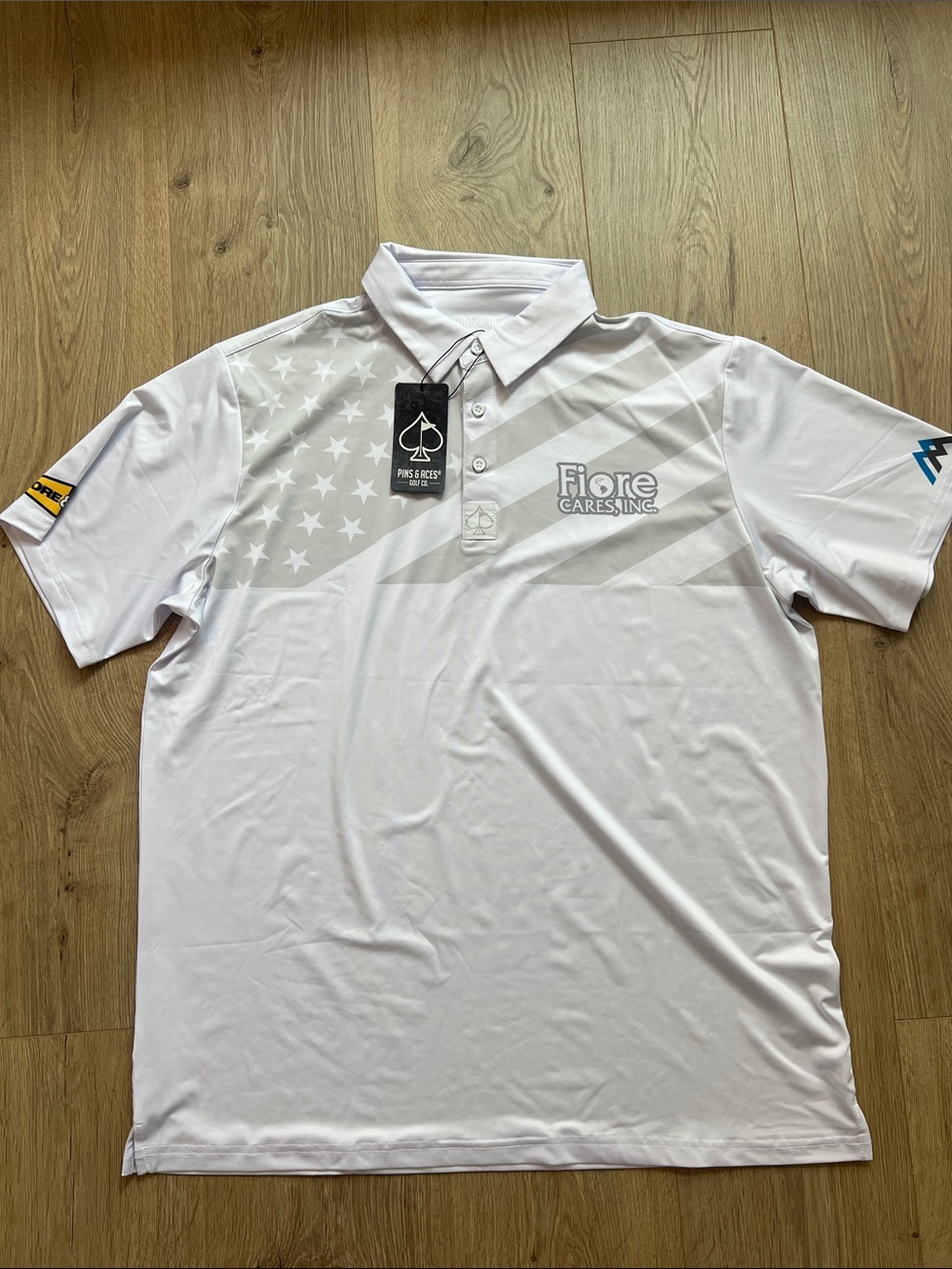 White Men’s Short-Sleeve Golf Polo - Performance Fabric